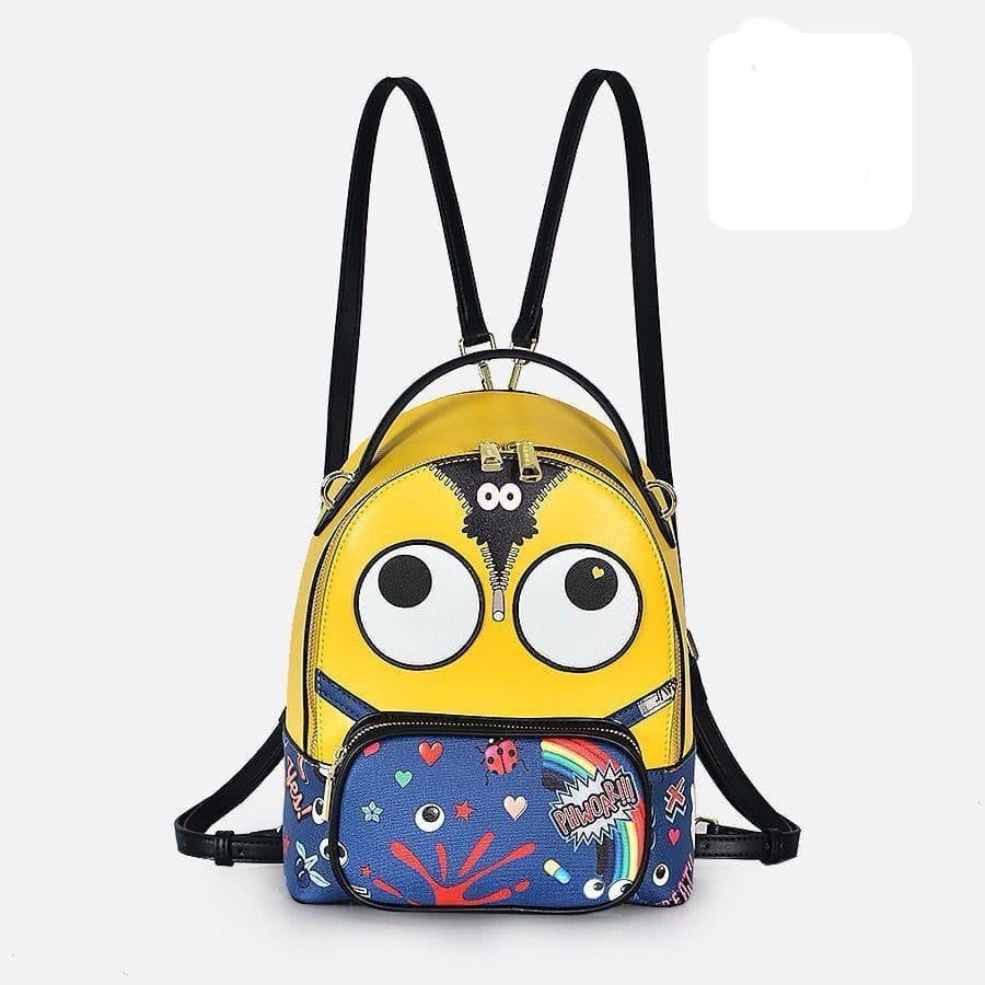 Eye theme minions bag pack for girls