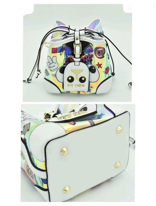 Eye theme holographic sling bag